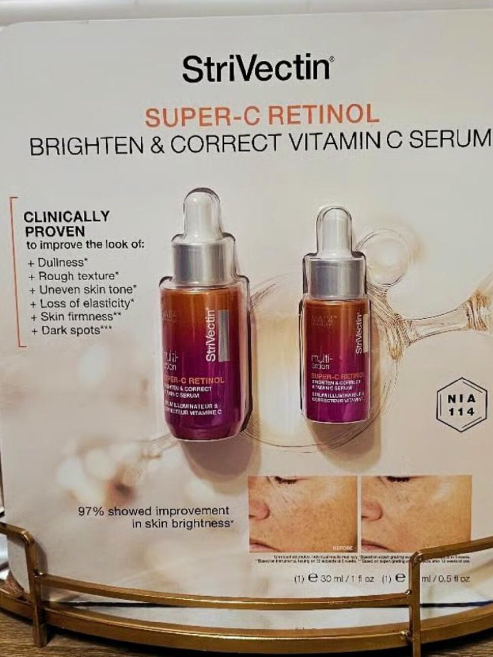 StriVectin Super C Retinol Serum, 1.0 fl oz + 0.5 fl oz Brighten & Correct "New"